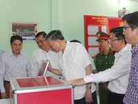 Đại tướng Tô Lâm - Bộ trưởng Bộ Công an, thành viên Hội đồng Bầu cử quốc gia kiểm tra công tác chuẩn bị bầu cử tại Quảng Nam vào chiều 19.4.2021.
